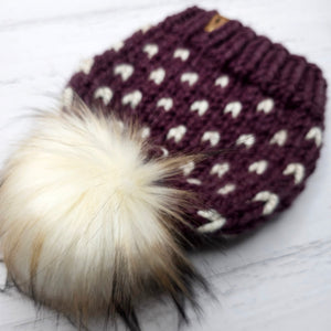 Mini Hearts Toque (Fig/Ivory) | 3-9 Years