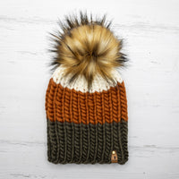 Luxe Line Nokhu Beanie (Olive/Cinnamon) | Adult