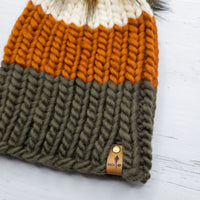 Luxe Line Nokhu Beanie (Olive/Cinnamon) | Adult