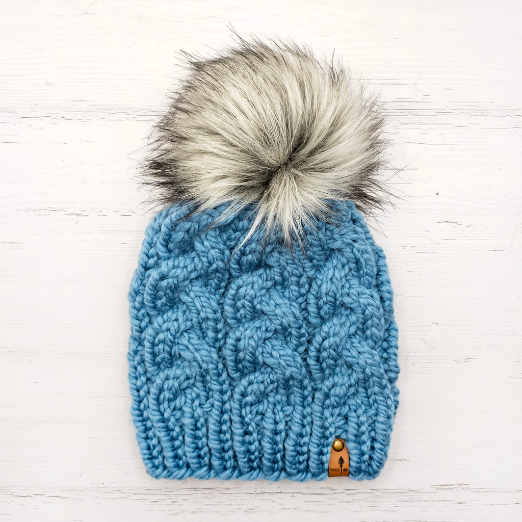 Classic Line Braided Cable Beanie (Cornflower) | Adult