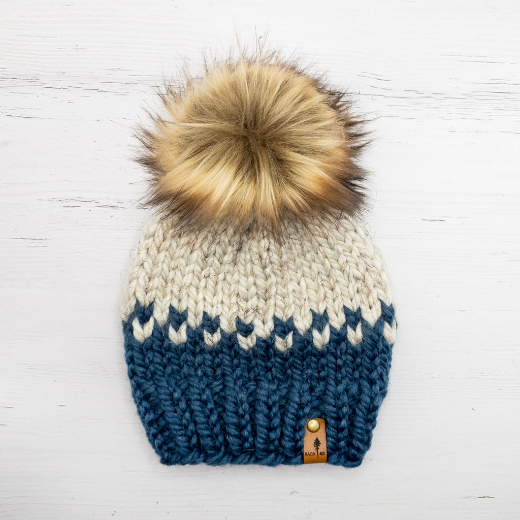 Classic Beanie (Denim/Wheat) | 6-12 Months