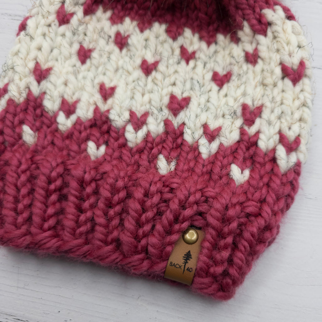 Winterfell Beanie (Raspberry/Wheat) | 3-9 Years