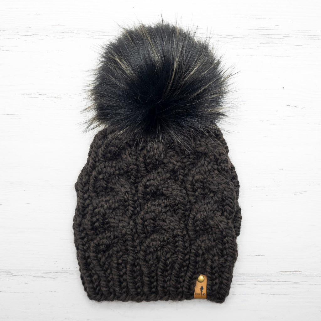 Classic Line Braided Cable Beanie (Walnut) | Adult