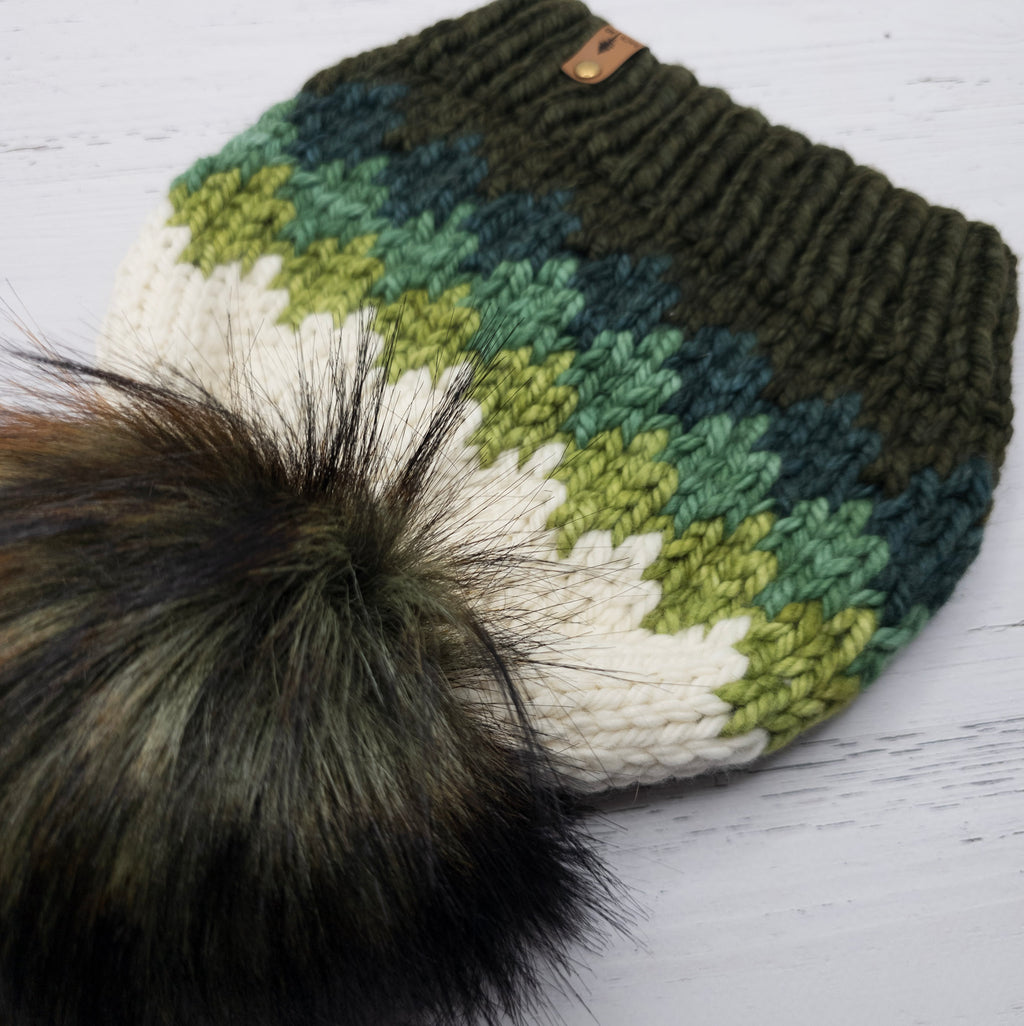 Luxe Line Ombre Beanie (Greens) | Adult