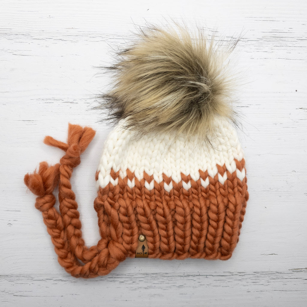 Luxe Line Bonnet (Earthy Orange/Ivory) | 0-6 Months