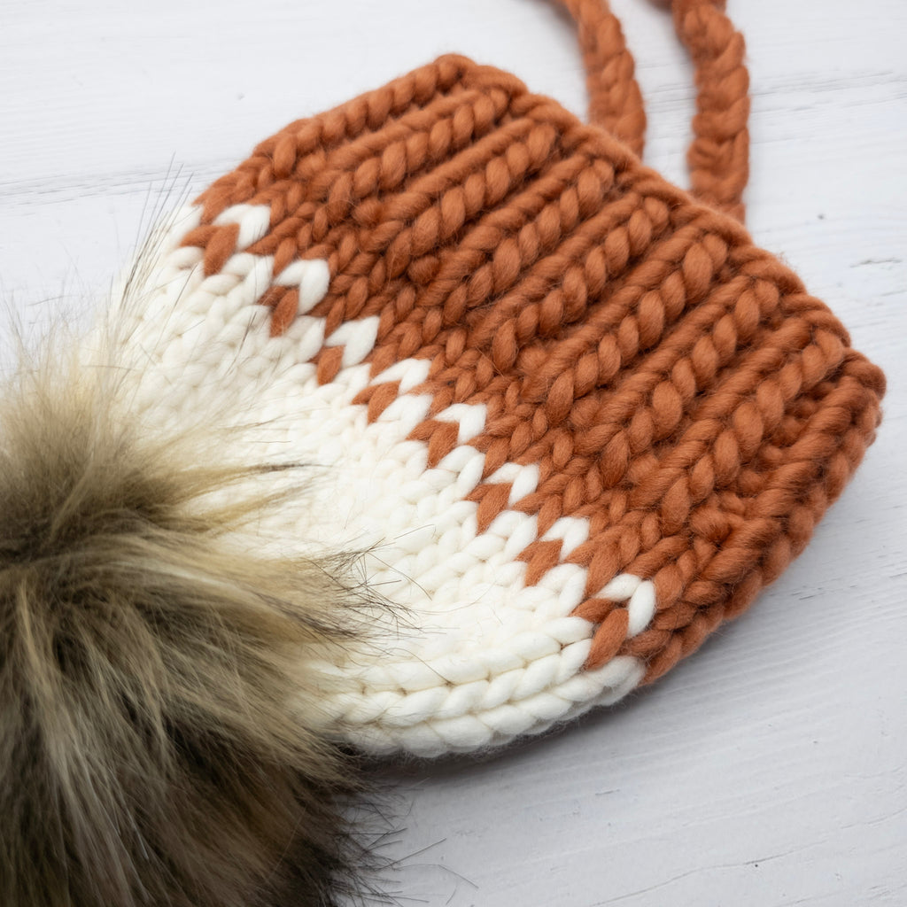 Luxe Line Bonnet (Earthy Orange/Ivory) | 0-6 Months