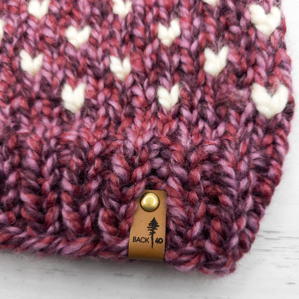 Mini Hearts Toque (Wildberry/Ivory) | 3-9 Years